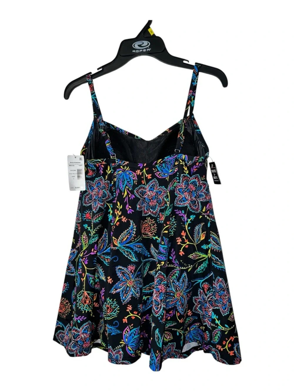 Swim Solutions Floral Swim Dress Size 12 Empire Waist Tummy Control NWT - Picture 4 of 13